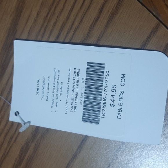 Fabletics Demi lace wrap-back wicking pink tank size large 10-12 - Picture 8 of 9